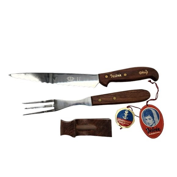 Other - Vintage Jernbolaget Eskilstuna Disiree Knife Fork Sharpener Set SS Wood Sweden